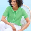 Jersey-Bluse mit Puffärmeln