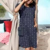 Jerseykleid im maritimen Dessin