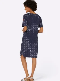 Jerseykleid im maritimen Dessin
