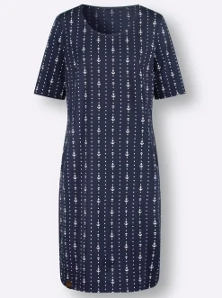 Jerseykleid im maritimen Dessin
