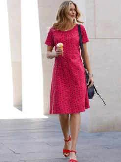 Jerseykleid im Minimal-Dessin