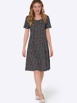 Jerseykleid im Minimal-Dessin