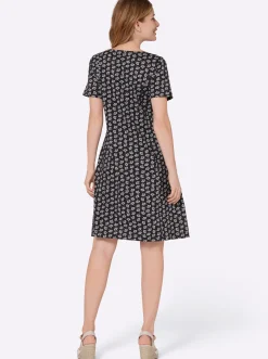 Jerseykleid im Minimal-Dessin