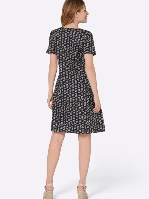 Jerseykleid im Minimal-Dessin