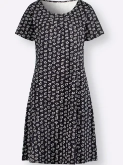 Jerseykleid im Minimal-Dessin