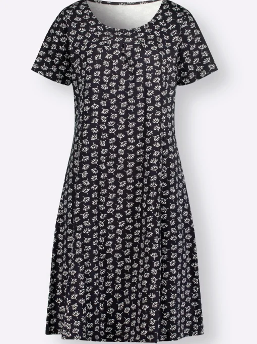 Jerseykleid im Minimal-Dessin