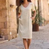 Jerseykleid in Schlupfform, bedruckt