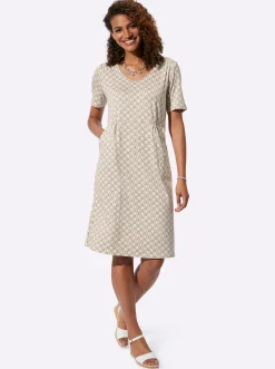 Jerseykleid in Schlupfform, bedruckt