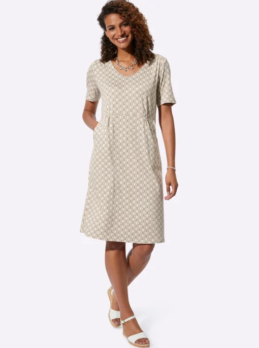 Jerseykleid in Schlupfform, bedruckt