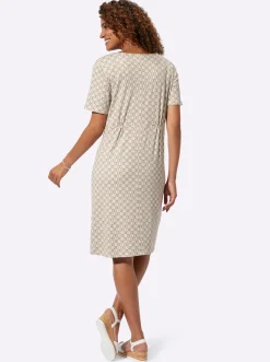 Jerseykleid in Schlupfform, bedruckt