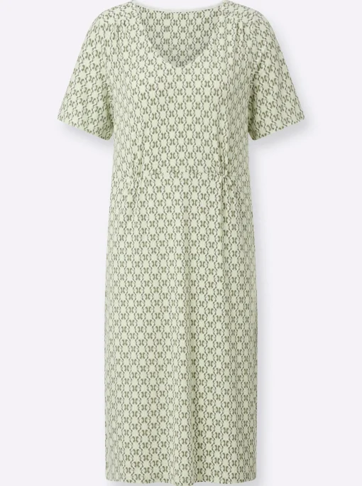 Jerseykleid in Schlupfform, bedruckt