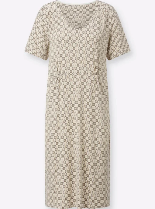 Jerseykleid in Schlupfform, bedruckt