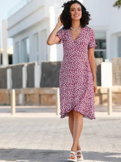 Jerseykleid in Wickel-Optik