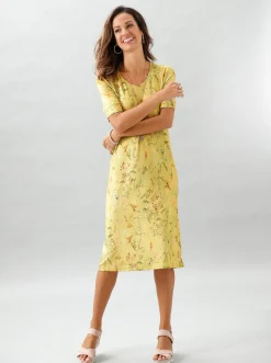 Jerseykleid mit Blümchen-Druck