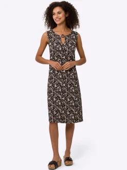 Jerseykleid mit Blätter-Print