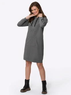 Jerseykleid mit Känguru-Tasche vorne