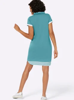 Jerseykleid mit Kontraststreifen