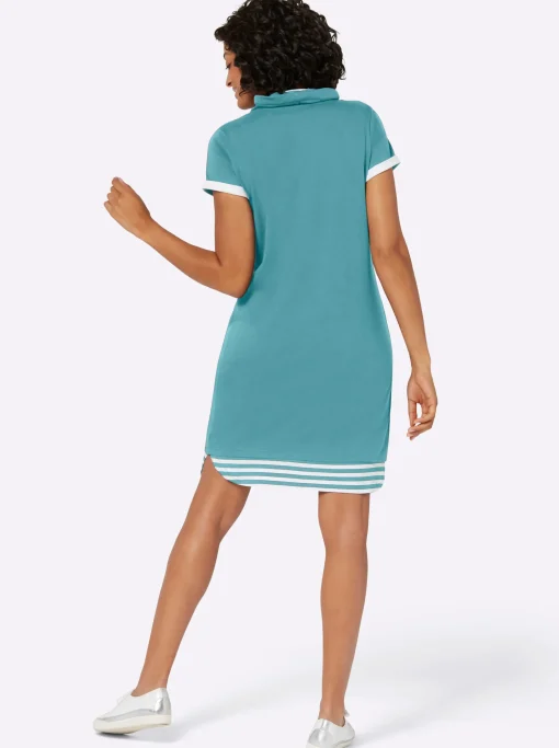 Jerseykleid mit Kontraststreifen