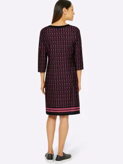 Jerseykleid mit Kontraststreifen