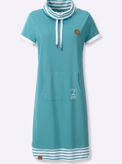 Jerseykleid mit Kontraststreifen