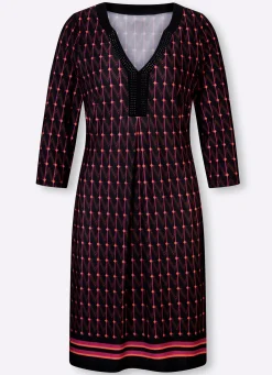 Jerseykleid mit Kontraststreifen