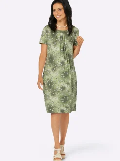Jerseykleid mit Nahttaschen, bedruckt
