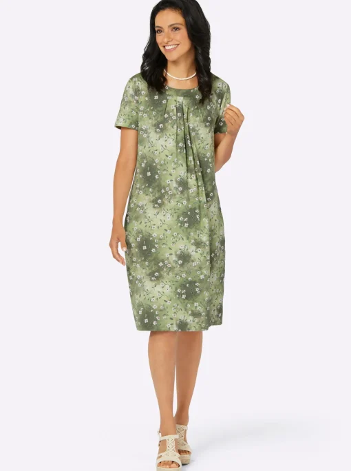 Jerseykleid mit Nahttaschen, bedruckt