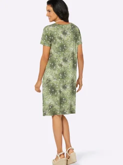 Jerseykleid mit Nahttaschen, bedruckt