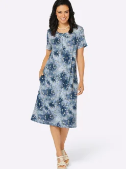 Jerseykleid mit Nahttaschen, bedruckt