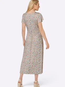 Jerseykleid mit Smok-Partie hinten