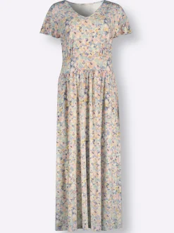 Jerseykleid mit Smok-Partie hinten