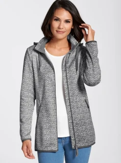 Kapuzenfleecejacke mit abnehmbarer Kapuze