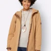 Kapuzenfleecejacke mit verdecktem Reißverschluss