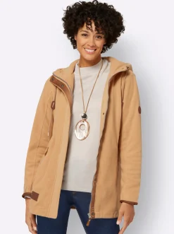 Kapuzenfleecejacke mit verdecktem Reißverschluss