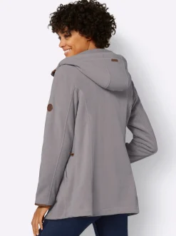Kapuzenfleecejacke mit verdecktem Reißverschluss