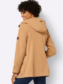 Kapuzenfleecejacke mit verdecktem Reißverschluss