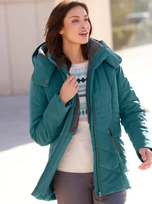 Kapuzenjacke in Micro-Moss-Qualität