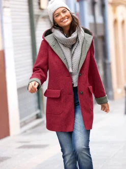 Kapuzenjacke in Woll-Optik