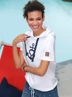 Kapuzenshirt mit kurzen Ärmeln