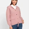 Kapuzenstrickjacke mit Schmuckknöpfen