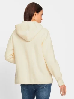 Kapuzenstrickjacke mit Schmuckknöpfen