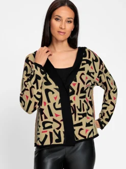 Kapuzenstrickjacke mit verdeckter Druckknopfleiste