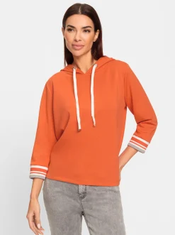 Kapuzensweatshirt mit kontrastfarbenen Bündchen