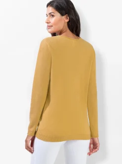 Kaschmirpullover mit Rollkanten