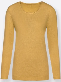 Kaschmirpullover mit Rollkanten