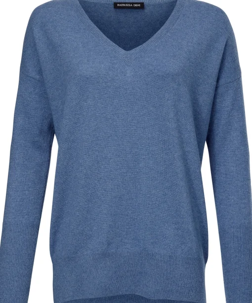 Kaschmirpullover mit V-Ausschnitt