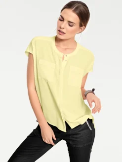 Kurzarm-Bluse in Oversize-Passform