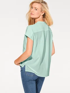 Kurzarm-Bluse in Oversize-Passform