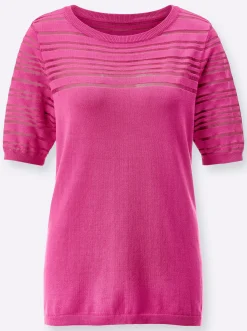 Kurzarmpullover in luftiger Lyocell-Mix-Qualität