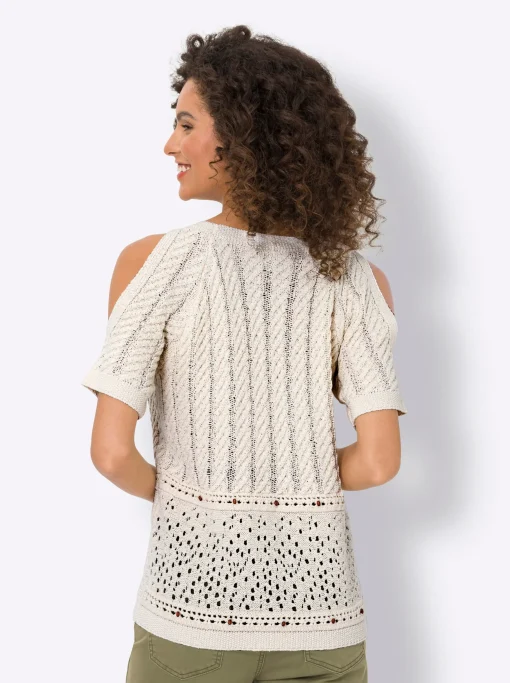 Kurzarmpullover mit Cut-outs